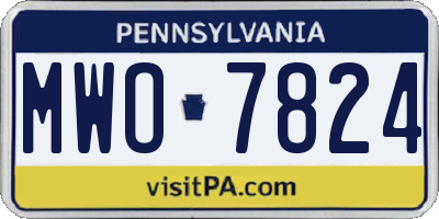 PA license plate MWO7824