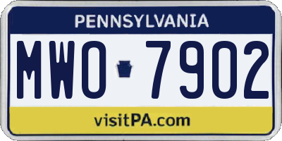 PA license plate MWO7902