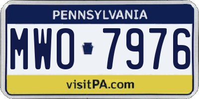 PA license plate MWO7976