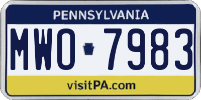 PA license plate MWO7983