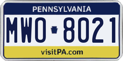 PA license plate MWO8021