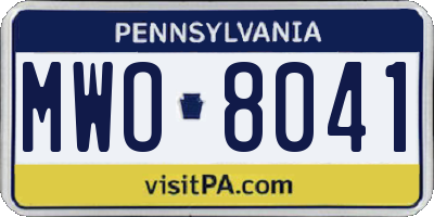 PA license plate MWO8041