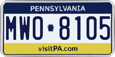 PA license plate MWO8105