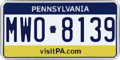PA license plate MWO8139