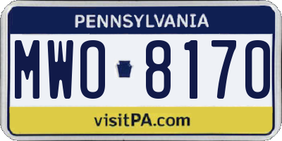 PA license plate MWO8170
