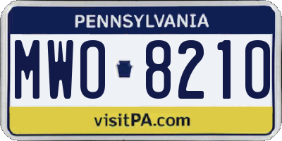 PA license plate MWO8210
