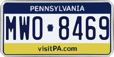 PA license plate MWO8469