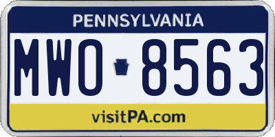 PA license plate MWO8563