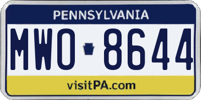 PA license plate MWO8644