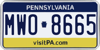 PA license plate MWO8665