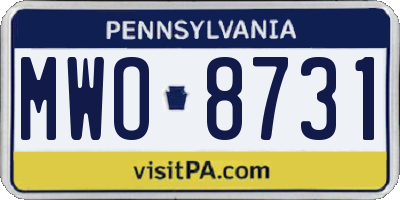 PA license plate MWO8731