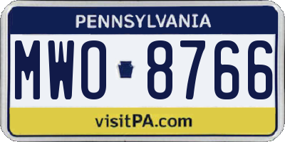 PA license plate MWO8766