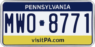 PA license plate MWO8771