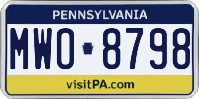 PA license plate MWO8798