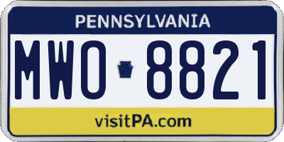 PA license plate MWO8821
