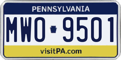 PA license plate MWO9501