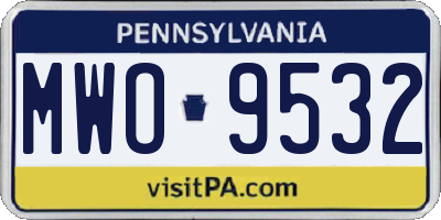 PA license plate MWO9532