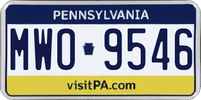PA license plate MWO9546