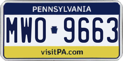 PA license plate MWO9663