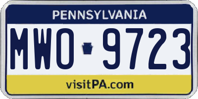 PA license plate MWO9723