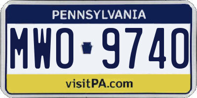 PA license plate MWO9740