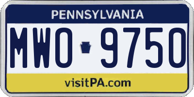 PA license plate MWO9750