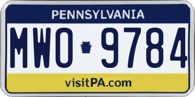 PA license plate MWO9784