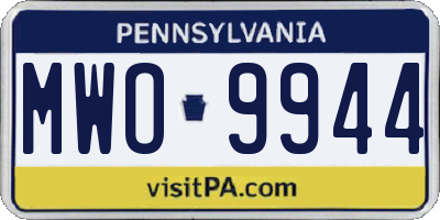 PA license plate MWO9944