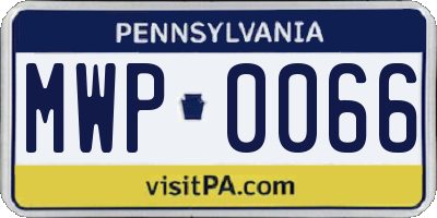 PA license plate MWP0066