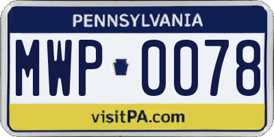 PA license plate MWP0078