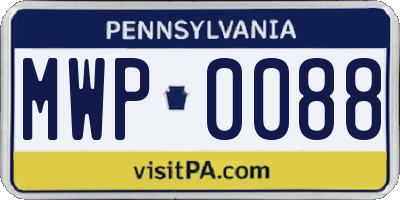 PA license plate MWP0088