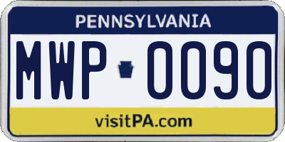 PA license plate MWP0090