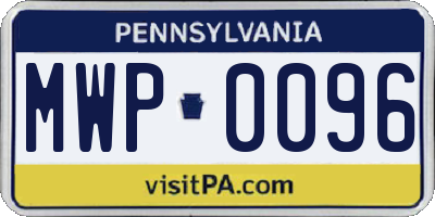 PA license plate MWP0096