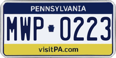 PA license plate MWP0223