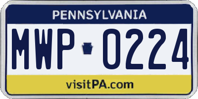 PA license plate MWP0224