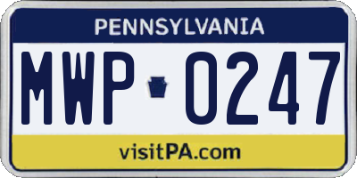 PA license plate MWP0247