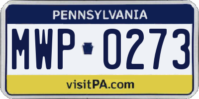 PA license plate MWP0273