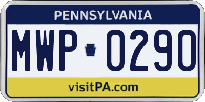 PA license plate MWP0290