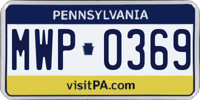 PA license plate MWP0369
