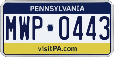 PA license plate MWP0443