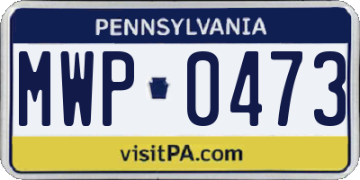 PA license plate MWP0473