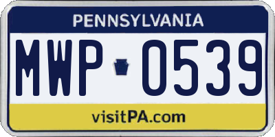 PA license plate MWP0539