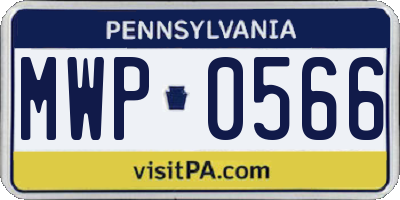 PA license plate MWP0566