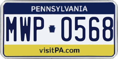 PA license plate MWP0568