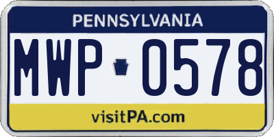 PA license plate MWP0578