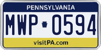 PA license plate MWP0594