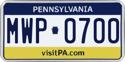 PA license plate MWP0700