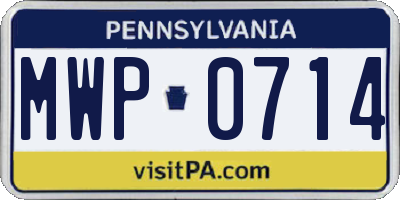 PA license plate MWP0714