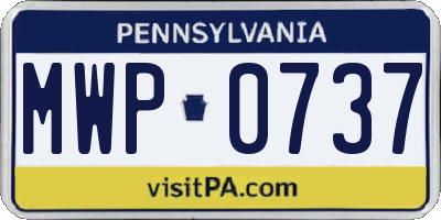PA license plate MWP0737