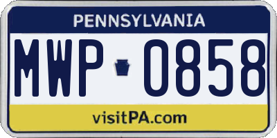 PA license plate MWP0858